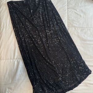 Old Navy Black Sequin Pencil Skirt